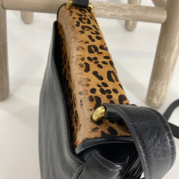 FOSSIL LEATHER ANIMAL HAIR PRINT WOMENS CROSSBODY BAG (ASIS) - Picture 4 of 13